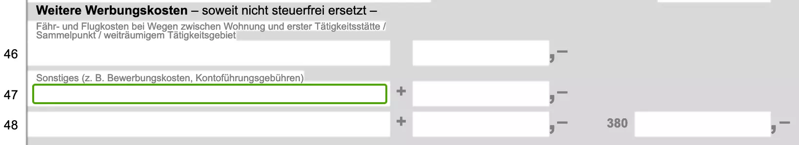 Kontoführungsgebühr in der Anlage N Lohnsteuererklärung
