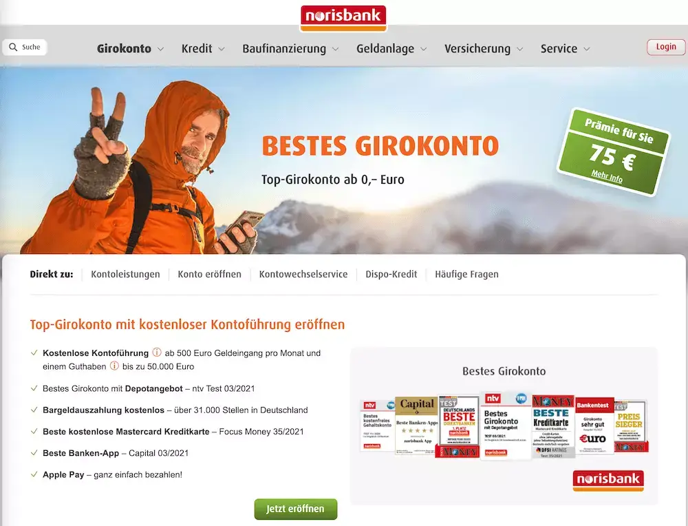 norisbank Girokonto Startseite