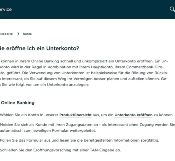 Commerzbank zweites Konto eröffnen