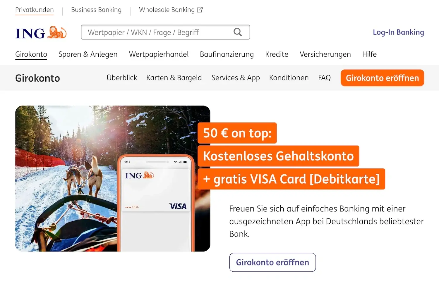 ING zweites Konto eröffnen